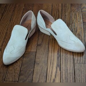 🆕 NWT NIB Lucky Brand light taupe suede Western Merlyin style slip on loafers